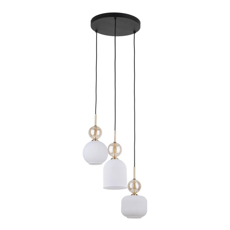 SOPHIA COGNACWHITE Lampa wisząca 3XE14 11592 TK Lighting Czarny, Złoty Biały
