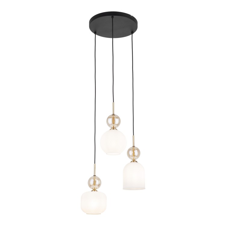 SOPHIA COGNACWHITE Lampa wisząca 3XE14 11592 TK Lighting Czarny, Złoty Biały
