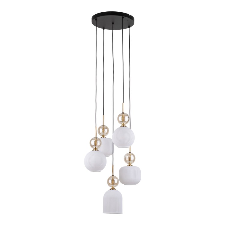 SOPHIA COGNAC WHITE Lampa wisząca 5XE14 11593 TK Lighting Czarny, Złoty Biały