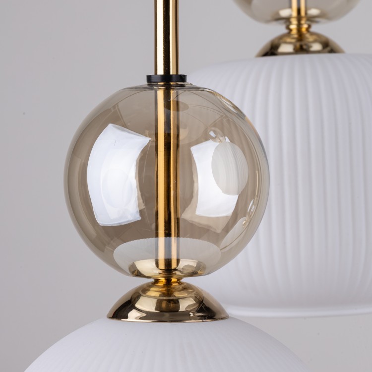 SOPHIA COGNAC WHITE Lampa wisząca 5XE14 11593 TK Lighting Czarny, Złoty Biały