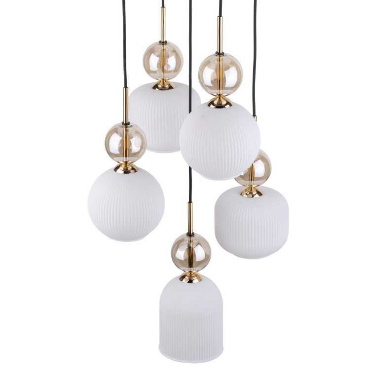 SOPHIA COGNAC WHITE Lampa wisząca 5XE14 11593 TK Lighting Czarny, Złoty Biały