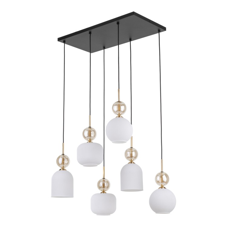 SOPHIA COGNAC WHITE Lampa wisząca 6XE14 11594 TK Lighting Czarny, Złoty Biały