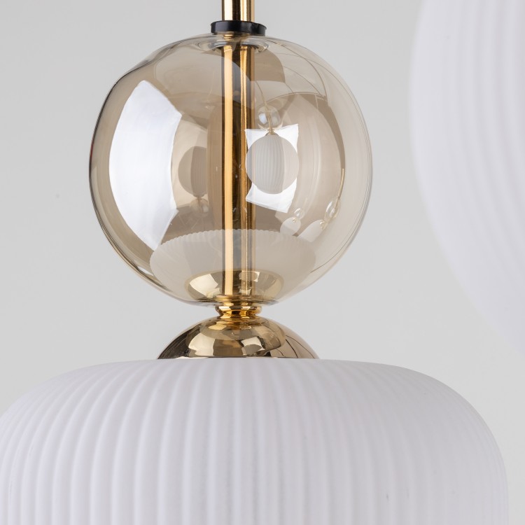 SOPHIA COGNAC WHITE Lampa wisząca 6XE14 11594 TK Lighting Czarny, Złoty Biały