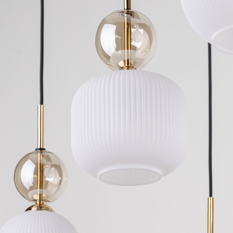 SOPHIA COGNAC WHITE Lampa wisząca 6XE14 11594 TK Lighting Czarny, Złoty Biały