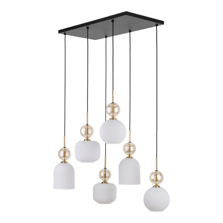 SOPHIA COGNAC WHITE Lampa wisząca 6XE14 11594 TK Lighting Czarny, Złoty Biały