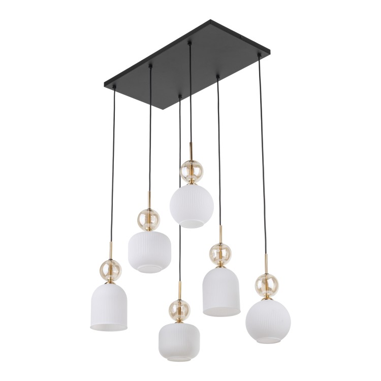 SOPHIA COGNAC WHITE Lampa wisząca 6XE14 11594 TK Lighting Czarny, Złoty Biały