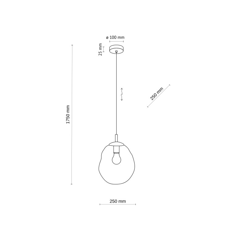 LAVA M SABIA Lampa wisząca 1XE27 11327 TK Lighting Sabia Koniak