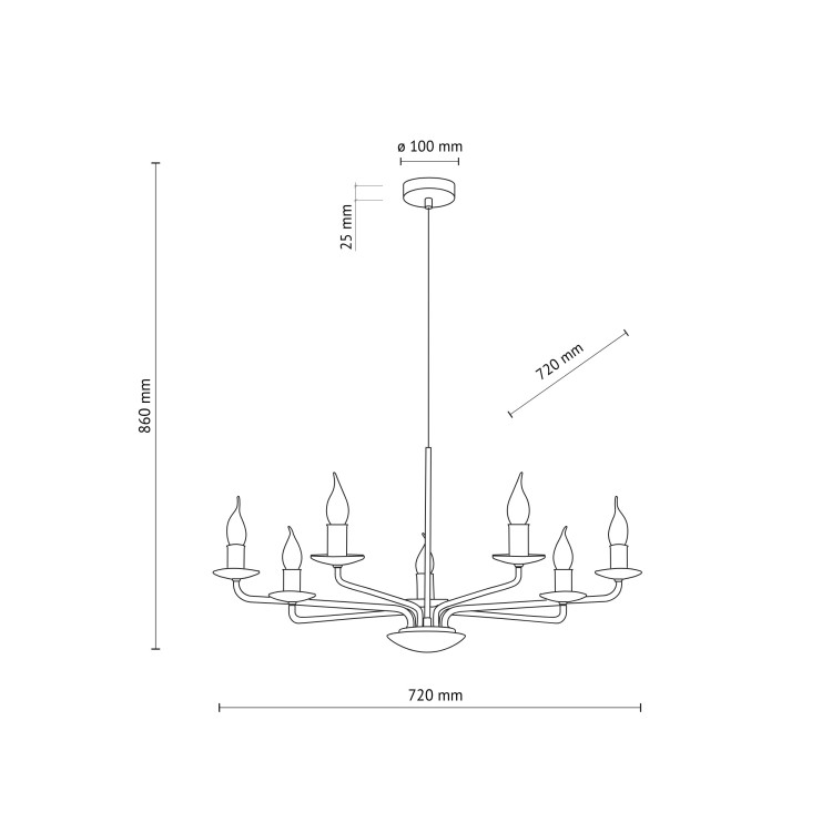 LIMAL SABIA Lampa wisząca 7XE14 11346 TK Lighting Sabia