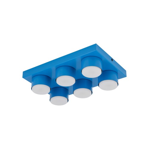 BRIX BLUE Lampa sufitowa 6XGX53 11285 TK Lighting Niebieski Niebieski