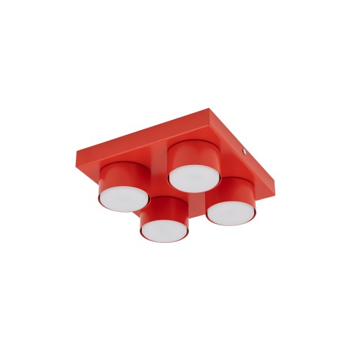 BRIX RED Lampa sufitowa 4XGX53 11293 TK Lighting Czerwony Czerwony