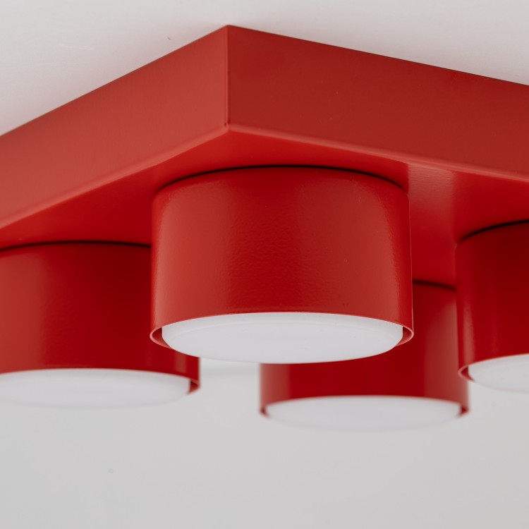 BRIX RED Lampa sufitowa 4XGX53 11293 TK Lighting Czerwony Czerwony