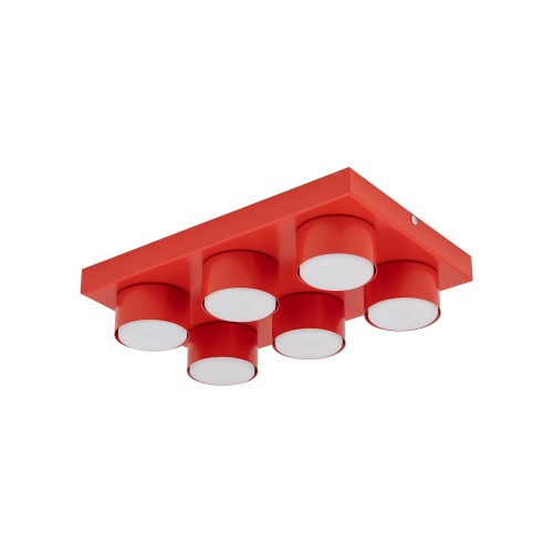 BRIX RED Lampa sufitowa 6XGX53 11294 TK Lighting Czerwony Czerwony