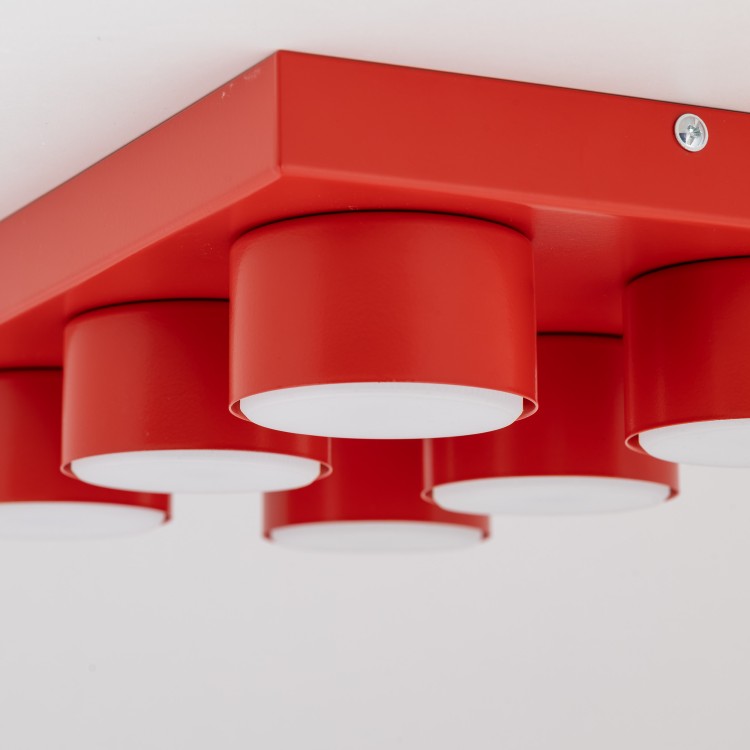 BRIX RED Lampa sufitowa 6XGX53 11294 TK Lighting Czerwony Czerwony
