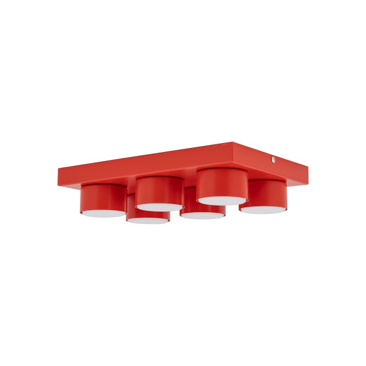 BRIX RED Lampa sufitowa 6XGX53 11294 TK Lighting Czerwony Czerwony