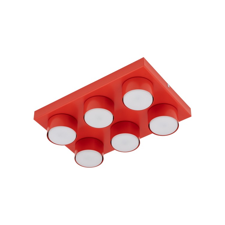 BRIX RED Lampa sufitowa 6XGX53 11294 TK Lighting Czerwony Czerwony