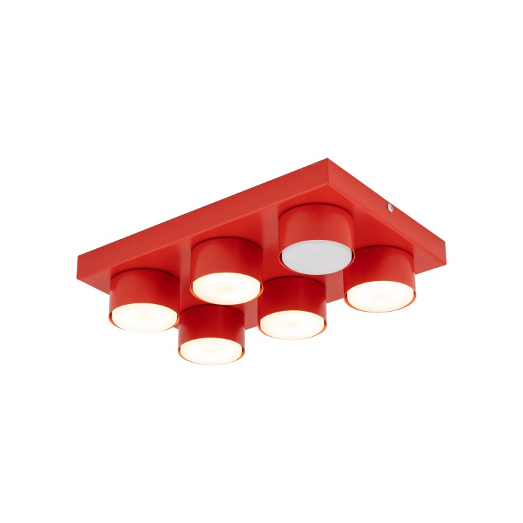 BRIX RED Lampa sufitowa 6XGX53 11294 TK Lighting Czerwony Czerwony