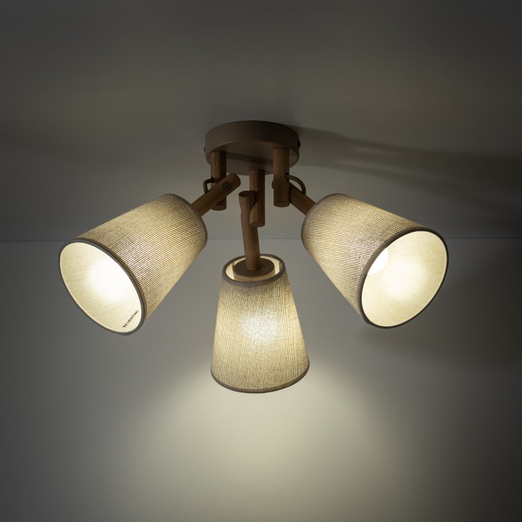 VAIO SABIA Lampa sufitowa 3XE27 11605 TK Lighting Sabia, Sosna Len