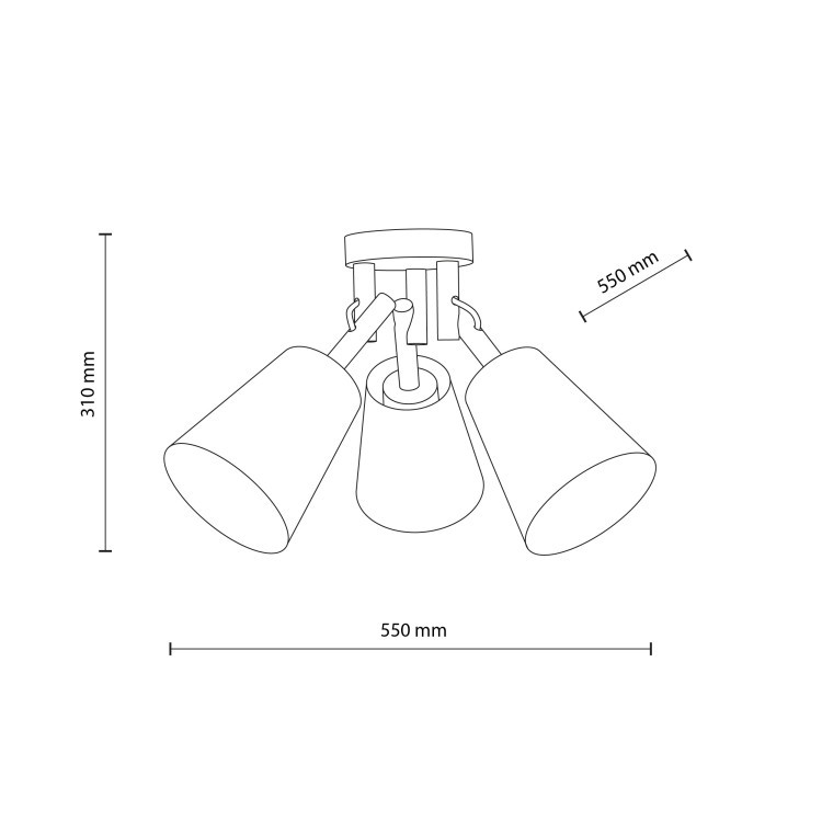 VAIO SABIA Lampa sufitowa 3XE27 11605 TK Lighting Sabia, Sosna Len