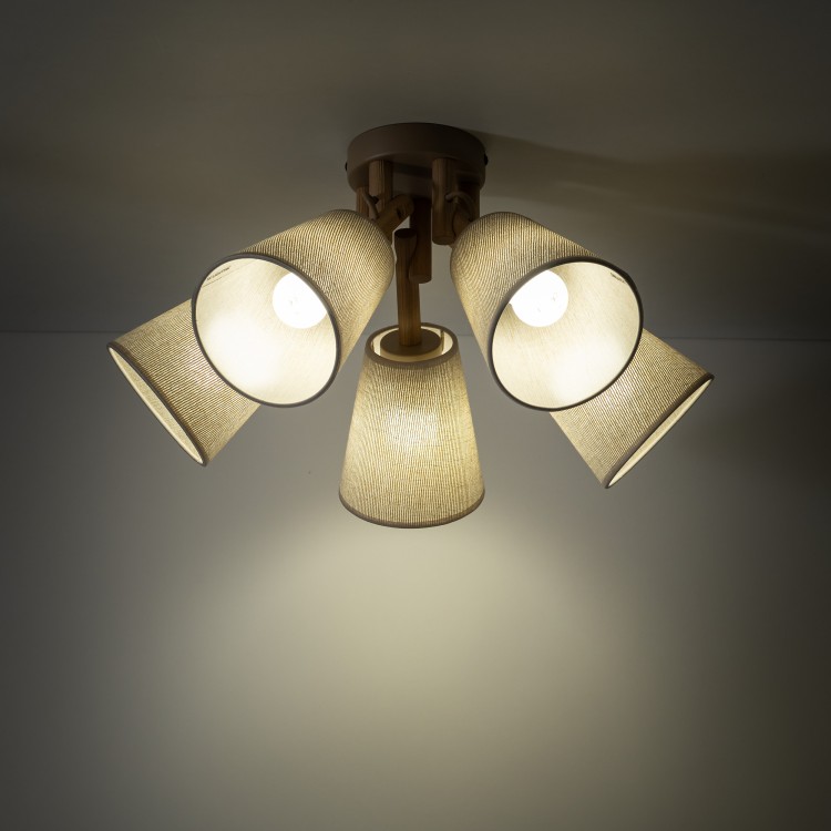 VAIO SABIA Lampa sufitowa 5XE27 11606 TK Lighting Sabia, Sosna Len