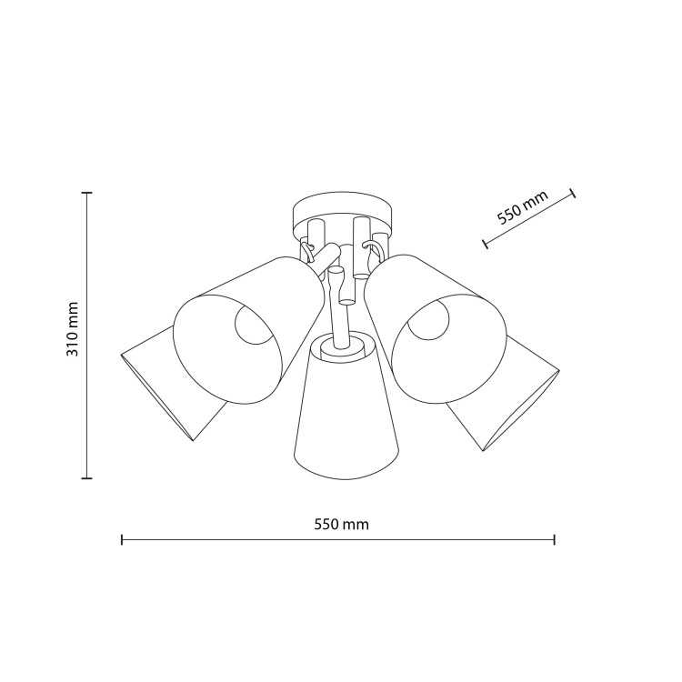 VAIO SABIA Lampa sufitowa 5XE27 11606 TK Lighting Sabia, Sosna Len