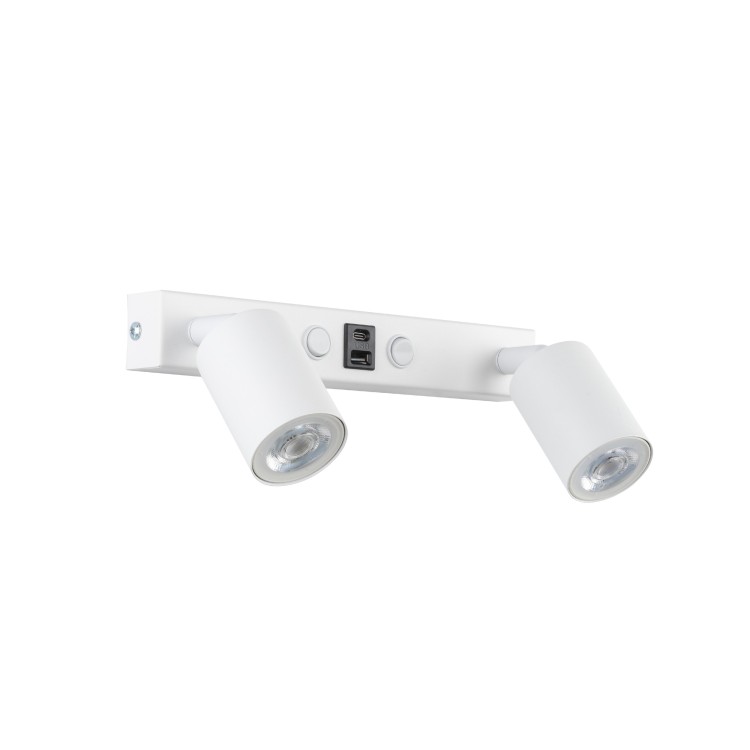 NEX WHITE Kinkiet 2XGU10 / USB 11355 TK Lighting Biały Biały