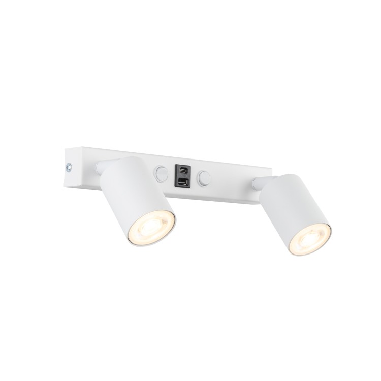 NEX WHITE Kinkiet 2XGU10 / USB 11355 TK Lighting Biały Biały
