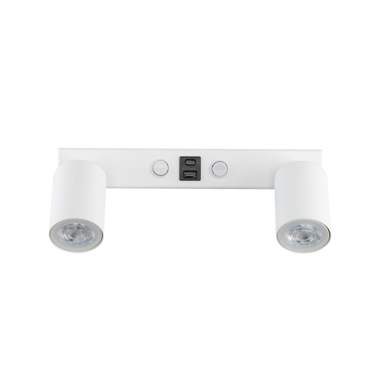 NEX WHITE Kinkiet 2XGU10 / USB 11355 TK Lighting Biały Biały