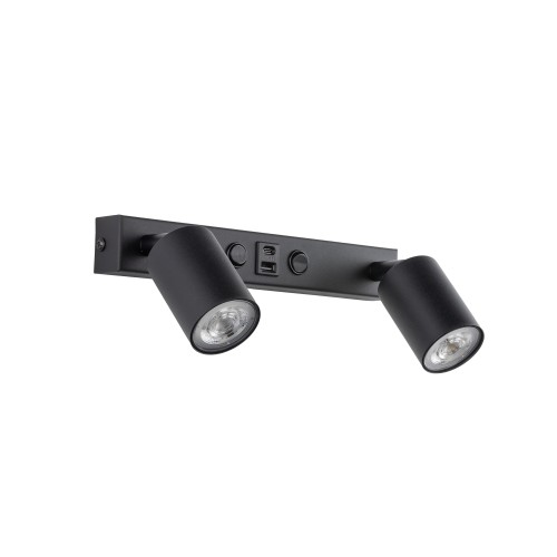 NEX BLACK Kinkiet 2XGU10 / USB 11356 TK Lighting Czarny Czarny
