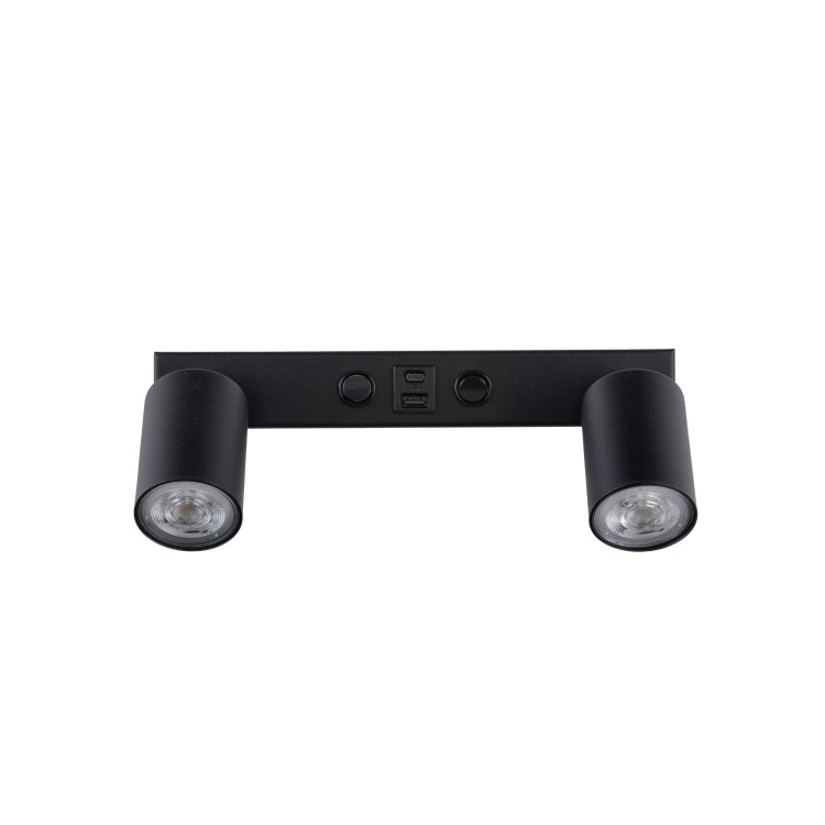 NEX BLACK Kinkiet 2XGU10 / USB 11356 TK Lighting Czarny Czarny