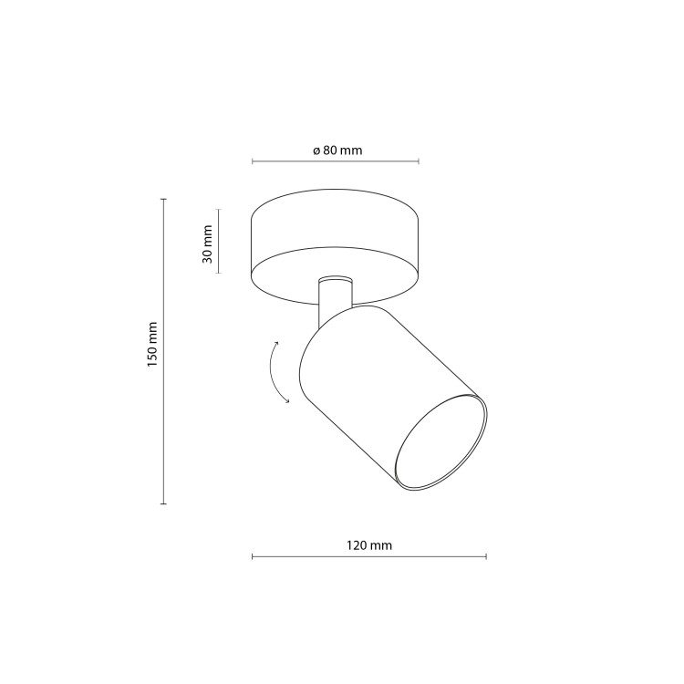 NEX BLACK Lampa sufitowa 1XGU10 11368 TK Lighting Biały Biały