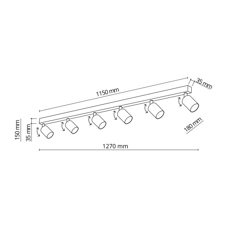 NEX WHITE Lampa sufitowa 6XGU10 11369 TK Lighting Biały Biały