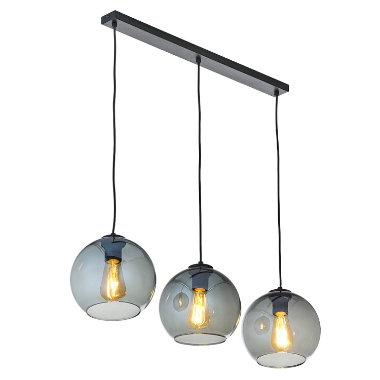 CUBUS GRAPHITE Lampa wisząca 3 PŁ Listwa 2818 TK Lighting Czarny Grafitowy