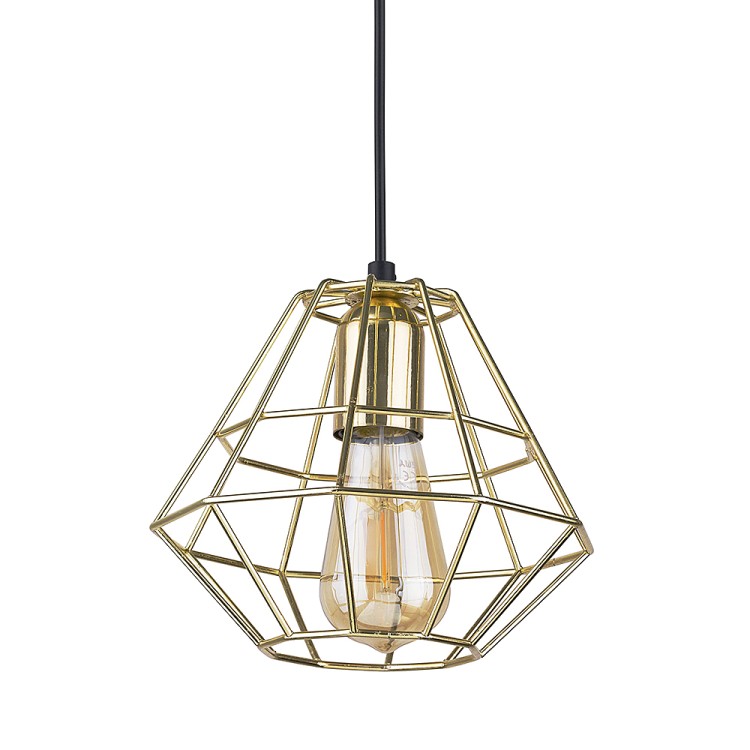 DIAMOND GOLD Lampa wisząca 1 PŁ 1724 TK Lighting Czarny Złoty