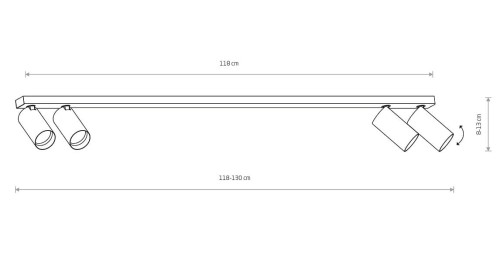 Lampa sufitowa listwa szyna natynkowa MONO IV WHITE/GOLD 7776 NOWODVORSKI Lighting 4xGU10 118cm Spot oświetleniowa Industrialna nowoczesna biało-złota biała nawierzchniowa jak szynoprzewód Inspiracje Premium - Outlet