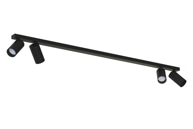 Lampa sufitowa listwa szyna natynkowa MONO IV BLACK 7843 NOWODVORSKI Lighting 4xGU10 118cm Spot oświetleniowa Industrialna nowoczesna czarna nawierzchniowa jak szynoprzewód Inspiracje Premium - Outlet