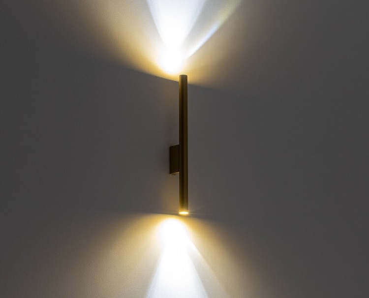 Lampa ścienna Kinkiet Industrialny Loft LASER WALL GOLD 10562 NOWODVORSKI Lighting 2xG9 Loft nowoczesna oprawa oświetleniowa tuba satynowe złoto złota podwójny dwustronny góra-dół Inspiracje Premium - Outlet