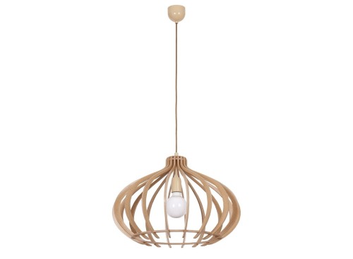 Lampa sufitowa wisząca Industrialna Loft IKA I zwis D 4174 NOWODVORSKI Lighting E27 x1 51cm oświetleniowa żyrandol nowoczesna drewno do Kuchni Jadalni nad stół blat wyspę drewniana sklejka Inspiracje Premium - Outlet