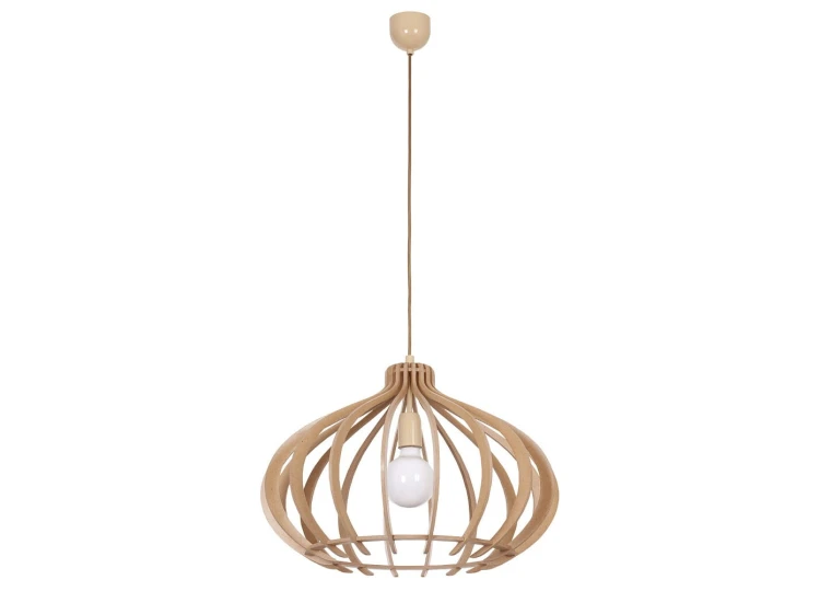 Lampa sufitowa wisząca Industrialna Loft IKA I zwis D 4174 NOWODVORSKI Lighting E27 x1 51cm oświetleniowa żyrandol nowoczesna drewno do Kuchni Jadalni nad stół blat wyspę drewniana sklejka Inspiracje Premium - Outlet