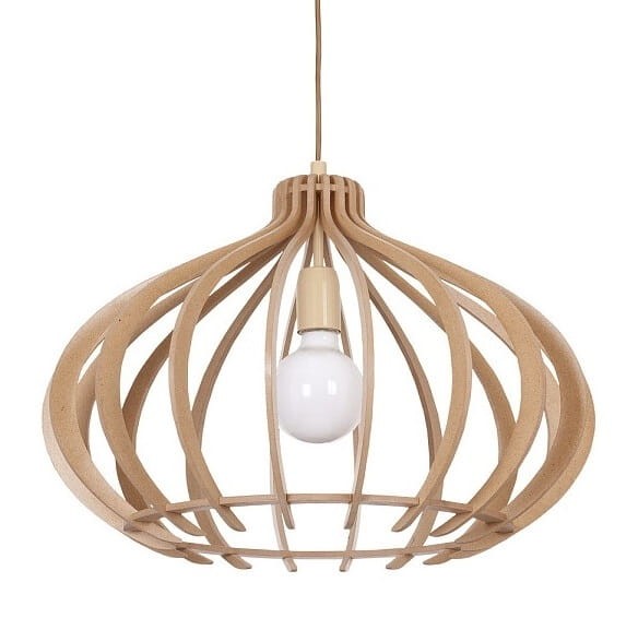 Lampa sufitowa wisząca Industrialna Loft IKA I zwis D 4174 NOWODVORSKI Lighting E27 x1 51cm oświetleniowa żyrandol nowoczesna drewno do Kuchni Jadalni nad stół blat wyspę drewniana sklejka Inspiracje Premium - Outlet