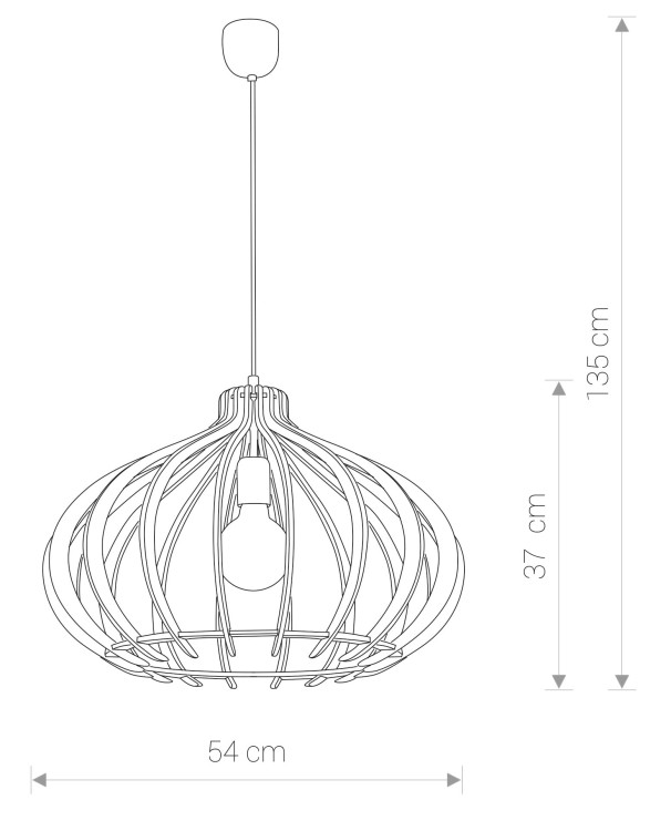 Lampa sufitowa wisząca Industrialna Loft IKA I zwis D 4174 NOWODVORSKI Lighting E27 x1 51cm oświetleniowa żyrandol nowoczesna drewno do Kuchni Jadalni nad stół blat wyspę drewniana sklejka Inspiracje Premium - Outlet
