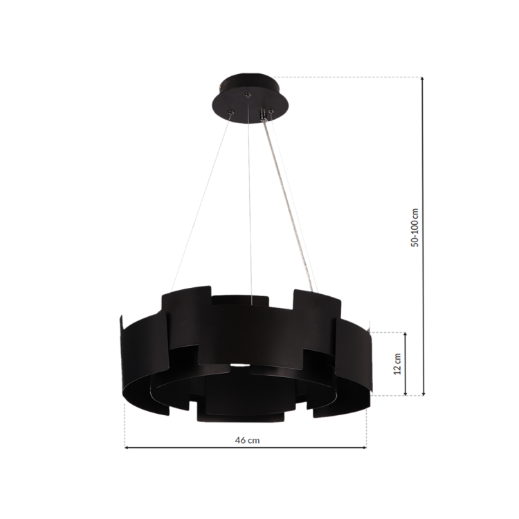 Lampa wisząca TORINO BLACK 24W LED ML6141 Milagro - Outlet
