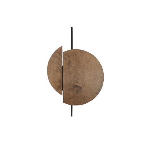 Lampa ścienna Kinkiet Industrialny Loft SUNSET C 7654 NOWODVORSKI Lighting GX53 x2 okrąg drewniany nowoczesna oprawa oświetleniowa metal drewno sklejka podwójny Inspiracje Premium - Outlet