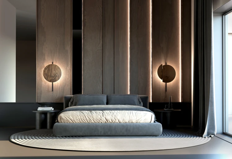 Lampa ścienna Kinkiet Industrialny Loft SUNSET C 7654 NOWODVORSKI Lighting GX53 x2 okrąg drewniany nowoczesna oprawa oświetleniowa metal drewno sklejka podwójny Inspiracje Premium - Outlet