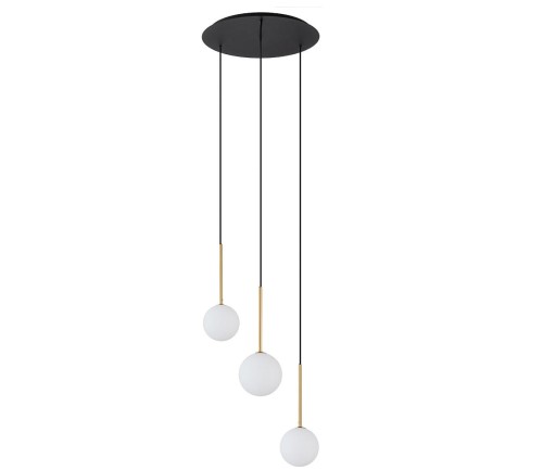 Lampa sufitowa wisząca Loft KARO III 10304 NOWODVORSKI Lighting 3xG9 nowoczesna oprawa oświetleniowa kula biała zwis czarno-złoty czarny czarna metal szkło Inspiracje Premium
