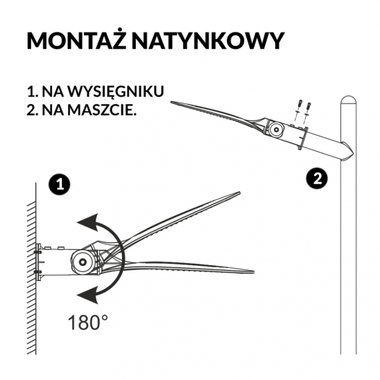 Lampa uliczna parkingowa LED STREET LAMP 50W Eco Light EC20004 5500lm parkowa 6500K IP65 latarnia przemysłowa barwa zimna Premium Line