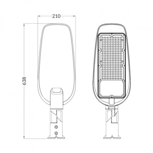 Lampa uliczna parkingowa LED STREET LAMP 150W Eco Light EC79909 16500lm parkowa 6500K IP65 latarnia przemysłowa barwa zimna Premium Line