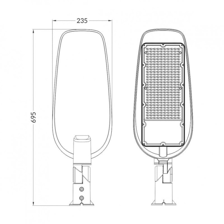 Lampa uliczna parkingowa LED STREET LAMP 200W Eco Light EC79911 22000lm parkowa 6500K IP65 latarnia przemysłowa barwa zimna Premium Line