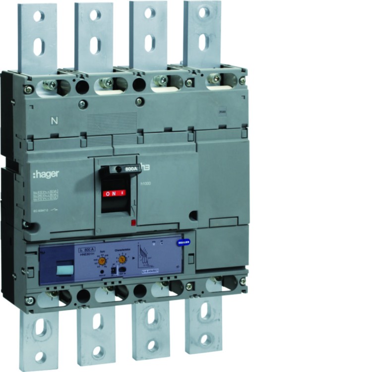 MCCB Wyłącznik mocy h1000 4P 70kA 800A LSI HEE801H Hager