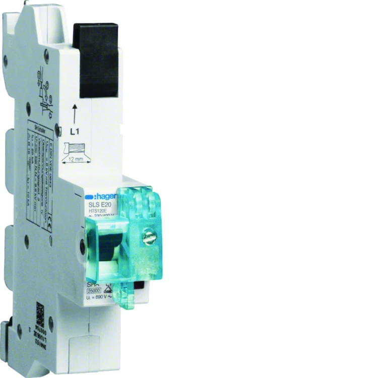# MCB SLS Wyłącznik nadprądowy selektywny 1P, E, 20 A, szyny Cu 40-12x5/10mm HTS120E Hager