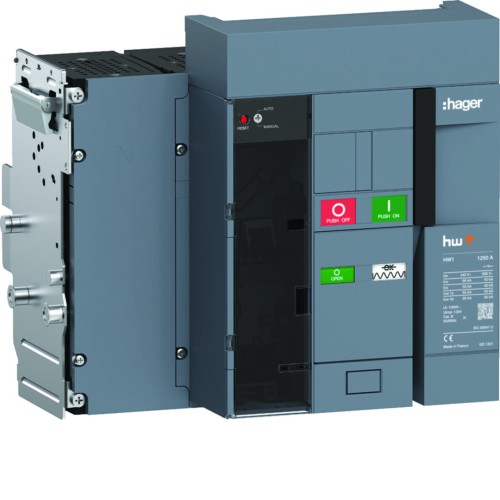ACB HW1 66kA 1250A 4P Wyłącznik powietrzny wysuwny do wyzwalacza sentinel    HW1E412DB Hager